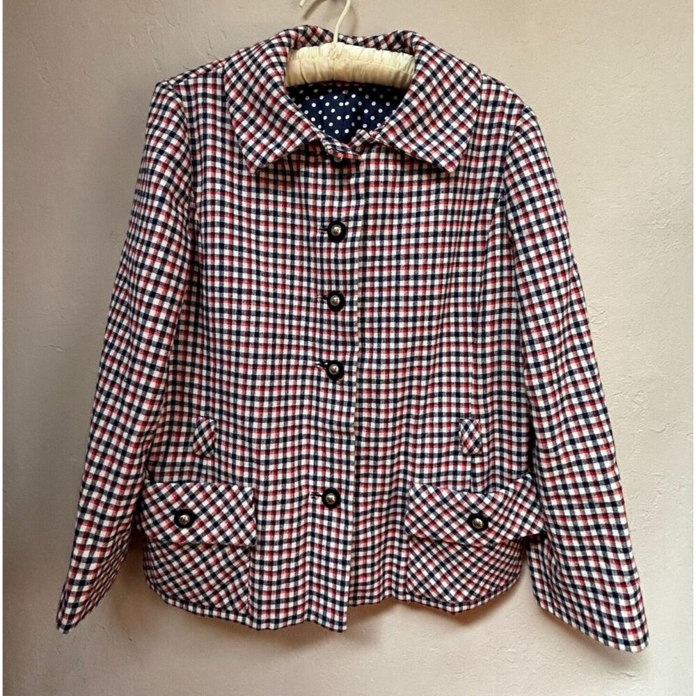 Vintage Joseph Magnin Women's Button Front Blazer Jacket Union Made Wool Blend